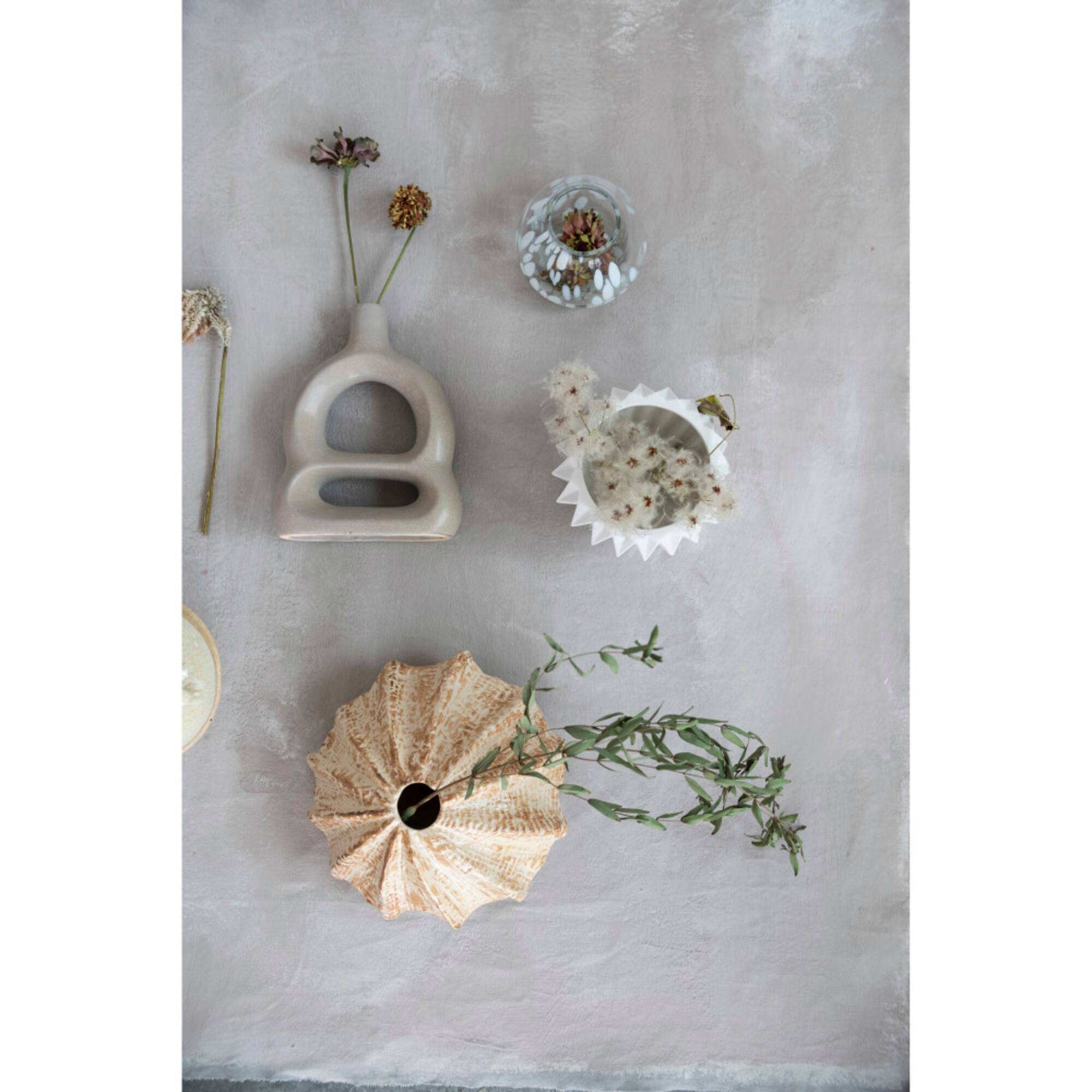 Hello Honey® Bloomingville 9" Tan Stoneware Shell Vase